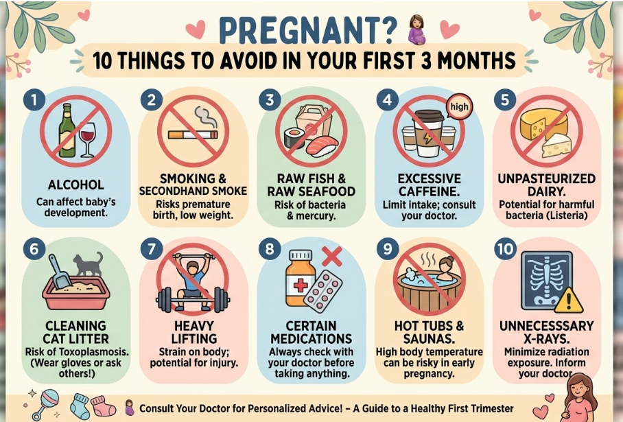 things to avoid during early pregnancy